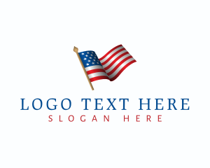 Government - USA Flag Pole logo design
