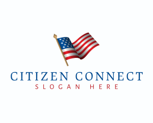 Citizenship - USA Flag Pole logo design