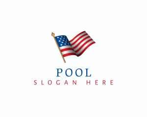 Country - USA Flag Pole logo design