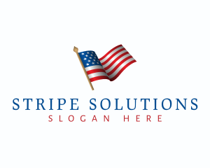 USA Flag Pole logo design