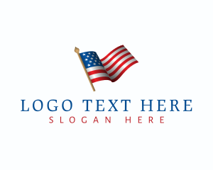 Stripes - USA Flag Pole logo design