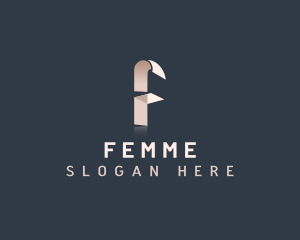 Chic Elegant Fashion Letter F logo design