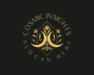 Cosmic Floral Moon logo design