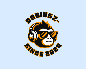 DJ Headphones Monkey Logo