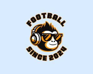 DJ Headphones Monkey Logo