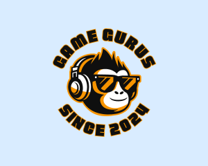 DJ Headphones Monkey logo design