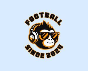 Mascot - DJ Headphones Monkey logo design