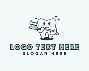 Pediatric - Toothbrush Dental Tooth logo design