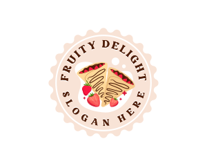 Fruity - Fruity Strawberry Crepe logo design