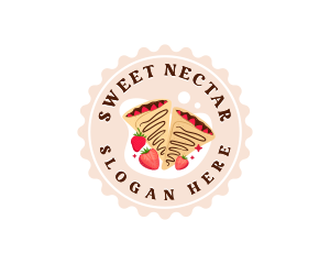 Fruity Strawberry Crepe logo design