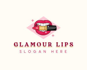 Lipstick Beauty Makeup logo design