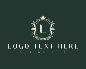 Luxe - Royal Floral Crown logo design