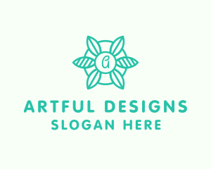 Organic Leaf Lantern logo design