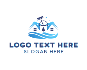 Water - House Cleaning Bucket logo design
