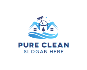 House Cleaning Bucket logo design