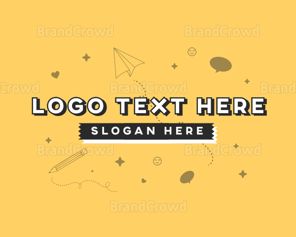 Cute Quirky Drawing Shapes Logo