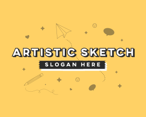 Cute Quirky Drawing Shapes logo design