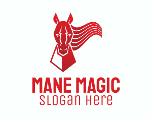 Mane - Red Horse Mane logo design