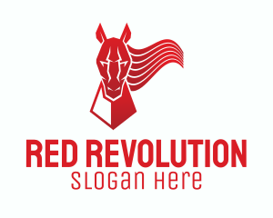 Red Horse Mane logo design