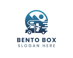 Blue Camper Van Vehicle logo design