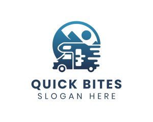 Blue Camper Van Vehicle logo design