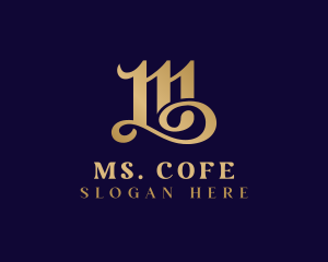 Luxury Gothic Calligraphy Letter M logo design