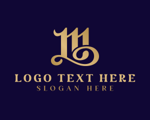 Calligraphy - Luxury Gothic Calligraphy Letter M logo design