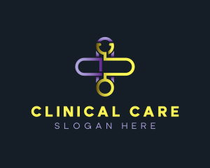 Healthcare Clinic Stethoscope logo design