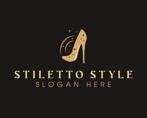 Stiletto - Sparkle Stiletto Shoe logo design