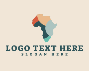 Travel Guide - Colorful Africa Map logo design