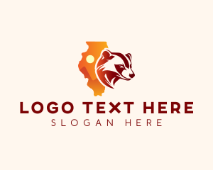 Grey Fox - Illinois Badger Mammal logo design