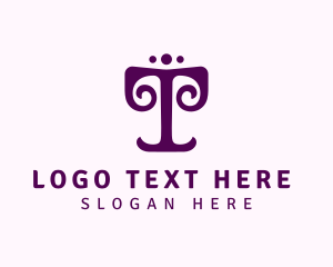 Fashion Store - Ornamental Letter T Decor logo design