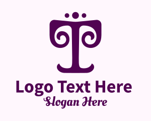 Interior Decoration - Ornamental Letter T Decor logo design