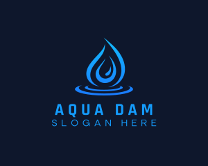 Droplet Water Aqua logo design