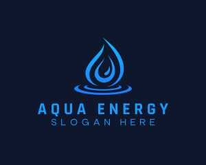 Droplet Water Aqua logo design