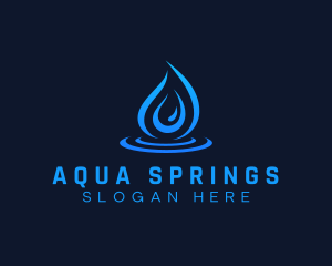 Droplet Water Aqua logo design