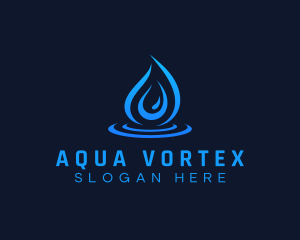 Droplet Water Aqua logo design