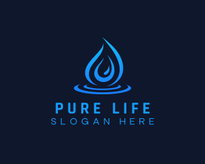 Alkaline - Droplet Water Aqua logo design