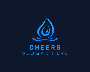 Wash - Droplet Water Aqua logo design