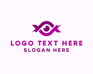 Lens - Eye Lens Ribbon logo design