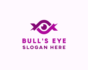 Eye Lens Ribbon logo design