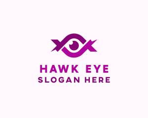 Eye Lens Ribbon logo design