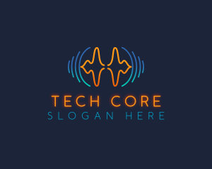 Tech Sound Wave logo design