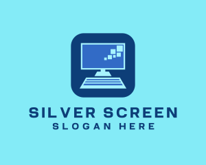 Pixel Desktop Computer  logo design