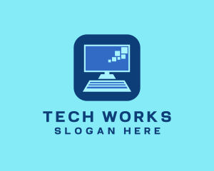 Desktop - Pixel Desktop Computer logo design