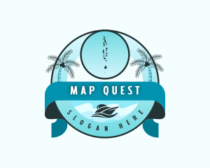 Maldives Map Tourism logo design