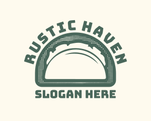 Rustic Taco Restaurant Badge logo design