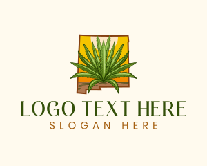 Map - New Mexico Leaf Plant logo design