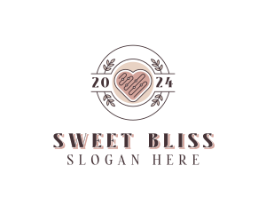 Heart Cookie Dessert logo design