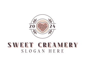 Heart Cookie Dessert logo design